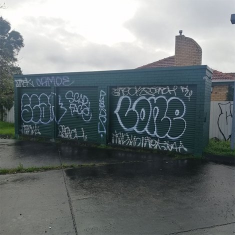 Exterior Warehouse Graffiti Removal