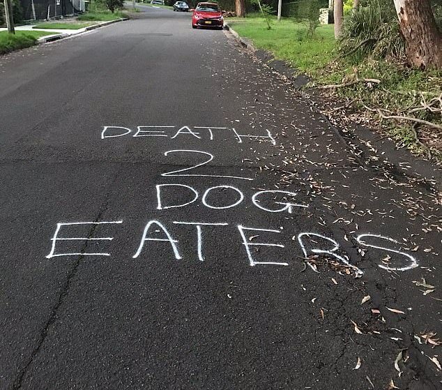Racist coronavirus graffiti - Sydney Racist tag on the street